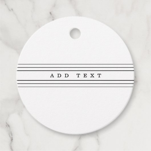 Étiquettes Cadeau Your Custom Text & Modern Stripes | Black & White (Devant)
