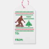 Étiquettes-cadeau Z Bigfoot Walking Avoir Un Squatchmas Très Joyeux (Dos)