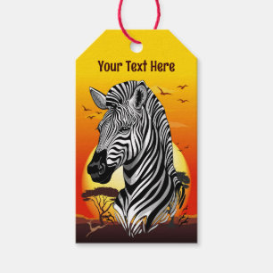 Étiquettes-cadeau Zebra African Savanna Wild Animal