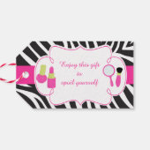 Étiquettes-cadeau Zebra imprimé anniversaire Pamper Party (Dos Horizontal)