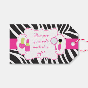 Étiquettes-cadeau Zebra imprimé anniversaire Pamper Party