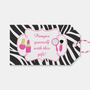 Étiquettes-cadeau Zebra imprimé anniversaire Pamper Party