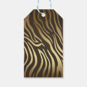 Étiquettes-cadeau Zebra Skin Poster de animal Gold Favoriser (Dos)