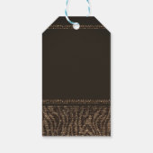 Étiquettes-cadeau Zebra Sparkle Brown Gold Glam Chic Party Favoriser (Dos)