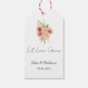 Étiquettes-cadeau Zinnia Graine de mariage pour laisser l'amour gr