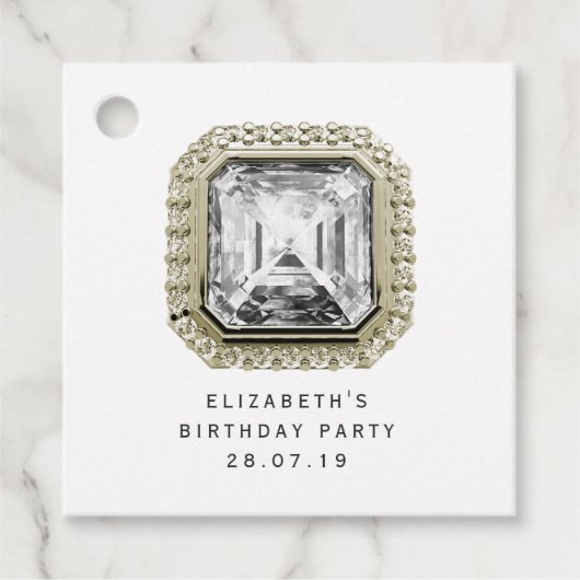 Étiquettes Cadeau Zirconia Diamond Avril Pierre de naissance (Devant)