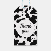 Étiquettes-cadeau Zones de vache noire modernes Imprimer Merci (Devant)