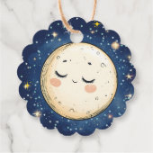 Étiquettes Cadeau Zoom sur la Lune (Dos)