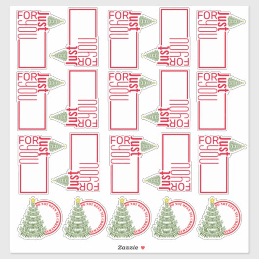 Étiquettes Cadeaux Autocollantes pour l'Arbre de N (Feuille)