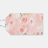 Étiquettes cadeaux Baby shower fille rose et or (Dos Horizontal)