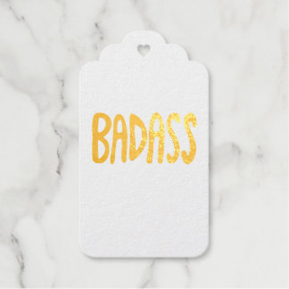 Étiquettes Cadeaux BADASS Lettrage Coloré Amusant 