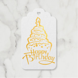 Étiquettes Cadeaux Balise cadeau d'anniversaire heureux Foil