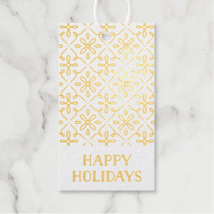Étiquettes Cadeaux Balise cadeau Foil Ornate Frame Happy Holidays