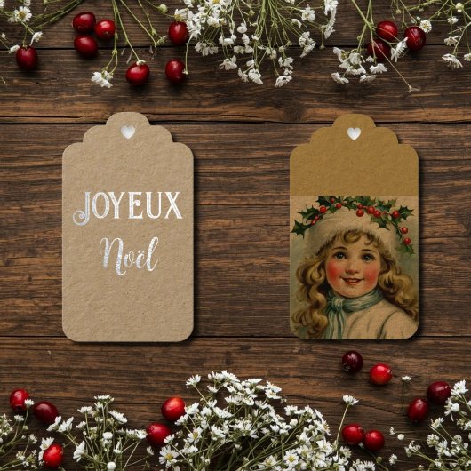 Étiquettes Cadeaux Balise cadeau Joyeux Noël Foil