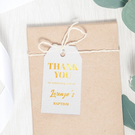 Étiquettes Cadeaux Baptême d'or