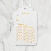 Étiquettes Cadeaux Bars de musique or d'anniversaire heureux Notes (Recto)