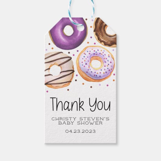 Étiquettes Cadeaux Bébé Donut Sprinkle (Devant)