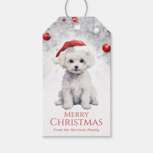 Étiquettes Cadeaux Bichon Frisé (Devant)