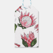 Étiquettes cadeaux blanches avec rois proteas dess (Devant)