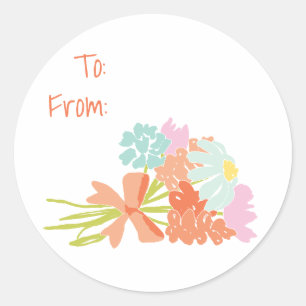 Étiquettes cadeaux Bouquet de pique-nique de print