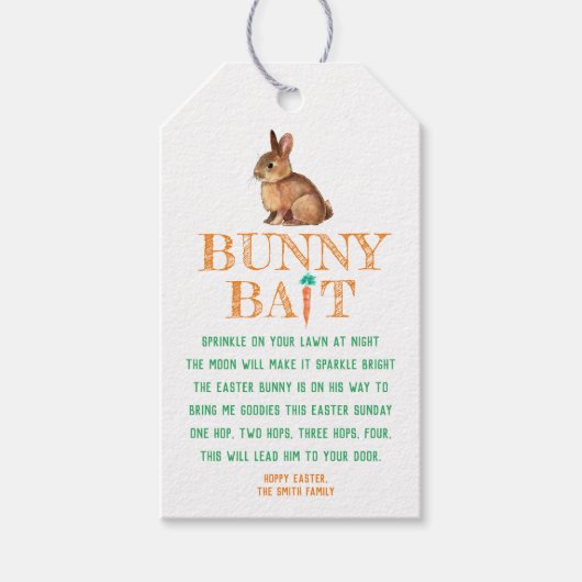 Étiquettes cadeaux Bunny Bait de Pâques (Devant)