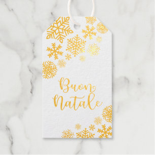 Étiquettes Cadeaux Buon Natale, Italien Joyeux Noël Élégant