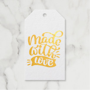 Étiquettes Cadeaux Calligraphie minimaliste élégante faite avec amour