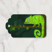 Étiquettes Cadeaux Caméléon vert mignon (Verso (horizontal))