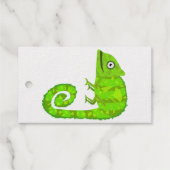 Étiquettes Cadeaux Caméléon vert mignon (Verso (horizontal))