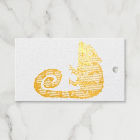 Étiquettes Cadeaux Caméléon vert mignon (Recto (horizontal))