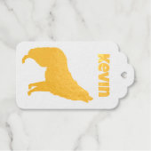 Étiquettes Cadeaux Camo vert moderne noir Wolf Silhouette Monogramme  (Recto (horizontal))