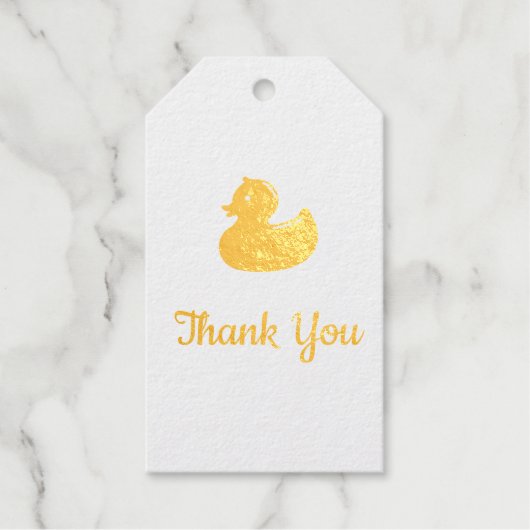 Étiquettes Cadeaux canard en caoutchouc jaune -fête d'anniversaire - (Recto)