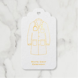 Étiquettes Cadeaux Cérémonie de remise de manteau blanc Félicitations