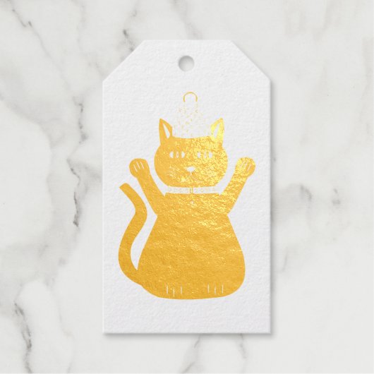 Étiquettes Cadeaux Chat de Noël sur mesure (Recto)