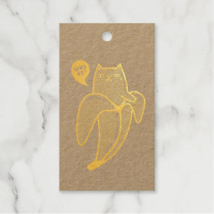 Étiquettes Cadeaux Chat en banane