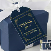 Étiquettes Cadeaux Chic Bleu Marine Or 80e Anniver