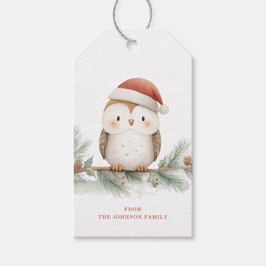 Étiquettes Cadeaux Chouette (Devant)