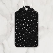 Étiquettes Cadeaux Chouette d'or portant un collier sur des étoiles d (Verso)