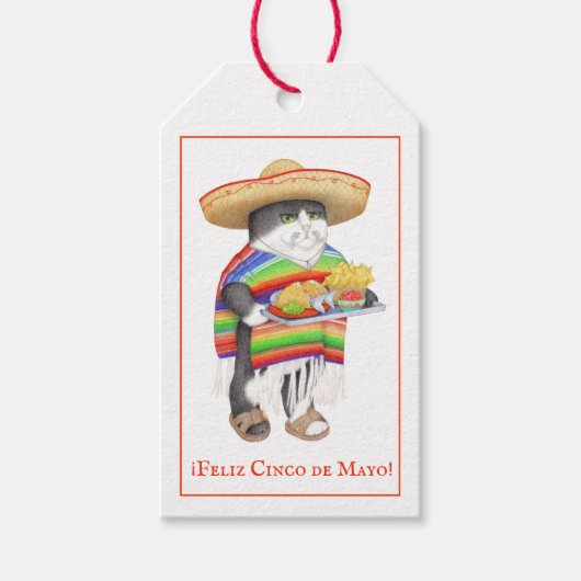 ÉTIQUETTES CADEAUX CINCO DE MAYO WENDELITO CAT (Devant)