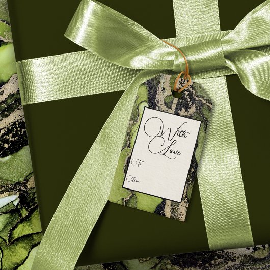 Étiquettes Cadeaux Classiques Vertes de Fêtes avec