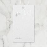 Étiquettes Cadeaux Conseil et souhaits Mariage de script moderne Silv<br><div class="desc">Ajoutez une touche personnelle à votre mariage avec un conseil de mariage de script moderne et une carte d'étiquette de voeux. Cette carte de conseil comporte le titre 'Wives' en vrai argent style de police script moderne et détails dans le style de police sans serif moderne sur arrière - plan...</div>