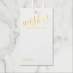 Étiquettes Cadeaux Conseil Mariage de script moderne et souhaits or<br><div class="desc">Ajoutez une touche personnelle à votre mariage avec un conseil de mariage de script moderne et une carte d'étiquette de voeux. Cette carte de conseil comporte le titre 'Wives' en véritable feuille d'or style de police de script moderne et des détails en style de police sans serif moderne sur arrière...</div>