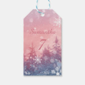 Étiquettes Cadeaux Conte de Fées d'Hiver, Paysage  (Devant)