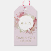 Étiquettes cadeaux couleur rose et or Aquarelle (Devant)