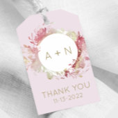 Étiquettes cadeaux couleur rose et or Aquarelle