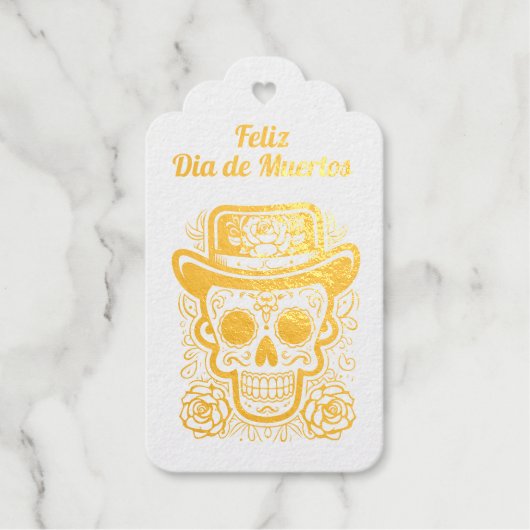 Étiquettes Cadeaux Crâne à sucre 💀 Día de Muertos (Recto)
