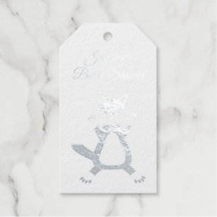 Étiquettes Cadeaux Cute Blue Baby Boy Fox Baby shower personnalisé