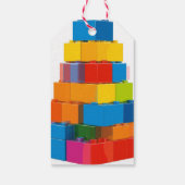 Étiquettes cadeaux d'anniversaire Blocs de constru (Dos)
