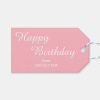 Étiquettes cadeaux d'anniversaire rose pâle