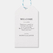 Étiquettes cadeaux de bienvenue pour Mariage minim (Devant)